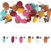 12 Pairs 6 Colors Resin & Walnut Wood Stud Earring Findings MAK-CJ0001-08-3