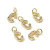 Real 18K Gold Plated Brass Micro Pave Clear Cubic Zirconia Charms KK-E068-VB452-C-4