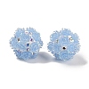 Handmade Polymer Clay Rhinestone Beads with Embossed Acrylic Rose CLAY-H004-06C-2