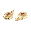 Brass Micro Pave Clear Cubic Zirconia Pendants KK-E068-VF332-3