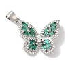 Rack Plating Brass & Cubic Zirconia Pendants KK-L216-014P-02-1