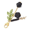 Silicone Rose Pendant Decorations HJEW-JM02590-03-4