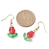4 Pairs 4 Colors Tulip Flower Lampwork Dangle Earrings EJEW-JE05526-S-2