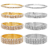 8Pcs 8 Style Crystal Rhinestone Tennis Bracelets Set BJEW-AN0001-51-1