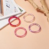 4Pcs 4 Color Acrylic Curved Tube Stretch Bracelets Set for Women BJEW-JB09305-01-2