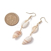 304 Stainless Steel Shell Shape Dangle Earrings EJEW-JE06265-02-3