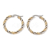 Ion Plating(IP) 201 Stainless Steel Twist Hoop Earrings EJEW-I309-34GP-1
