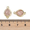 Natural Strawberry Quartz Faceted Connector Charms G-L514-048P-02-3