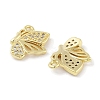 Brass Micro Pave Clear Cubic Zirconia Pendants ZIRC-P120-12G-2