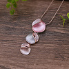 3 Irregular Heart Petal Zinc Alloy Enamel Pendant Necklaces for Women FS-WGE692F-02-1