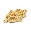 Eco-Friendly Rack Plating Brass Micro Pave Clear Cubic Zirconia Connector Charms KK-F847-05G-3