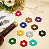 60Pcs 12 Colors Felt Wine Glass Charms AJEW-BC0003-09-5