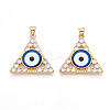 Brass Micro Pave Clear Cubic Zirconia Pendants for Women KK-T070-90A-02-1