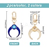 4Pcs 2 Colors Alloy Enamel Turkish Evil Eye Pendant Decoration KEYC-AR0001-13-2