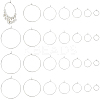 54Pcs 7 Styles Brass Hoop Earring Findings KK-BC0013-33P-1