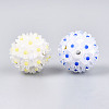 Handmade Polymer Clay Rhinestone with Resin Daisy Flower CLAY-T022-02A-2
