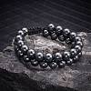 Synthetic Hematite Braided Bead Bracelet BJEW-SW00001-18-4