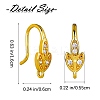 10 Pairs Brass Micro Pave Clear Cubic Zirconia Earring Hooks ZIRC-SZ0005-11-2