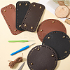 6Pcs 6 Styles Rectangle and Round PU Leather Knitting Crochet Bags Nail Bottom Shaper Pad DIY-CL0002-18-3