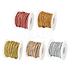 25 Yards 5 Colors Round Polyester Gold Metallic Cord OCOR-TA0002-58-1