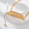 304 Stainless Steel Curved Tube Snake Chain Necklaces for Women NJEW-Z061-04G-02-3