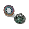 Rack Plating Round Brass Micro Pave Cubic Zirconia Magnetic Clasps KK-L224-070B-3