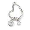 Brass Micro Pave Clear Cubic Zirconia Pendants KK-G545-06P-1