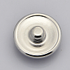 Platinum Plated Brass Glass Flat Round with Tree Jewelry Snap Buttons SNAP-M030-B-37-2