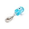 Evil Eye Lampwork Column Pendant Decorations HJEW-JM00742-01-5