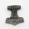 Vintage Men's 304 Stainless Steel Thor's Hammer Focus Pendants STAS-O044-18-1