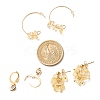 3 Pairs 3 Style Natural Citrine Chips Beaded Cluster Dangle Stud & Leverback Earrings EJEW-JE04895-02-3