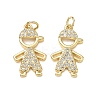 Brass Micro Pave Clear Cubic Zirconia Pendants CU-CBA9AFC-01G-20-1