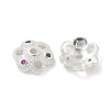 Brass Micro Pave Cubic Zirconia Bead Caps ZIRC-F141-18S-02-1