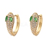 Brass Cubic Zirconia Hoop Earrings EJEW-D301-05G-02-4