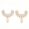 Brass Micro Pave Cubic Zirconia Pendants KK-N254-238G-1