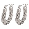 Non-Tarnish 304 Stainless Steel Teardrop Hoop Earrings EJEW-K259-03P-1