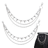 2Pcs Aluminum & Iron Spike Rivet Tassel Chains Belt AJEW-UN0002-11P-1
