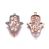 Brass Micro Pave Cubic Zirconia Links connectors ZIRC-K081-78RG-1