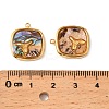 304 Stainless Steel Pave Natural Paua Shell Pendants STAS-Z145-07G-02B-3