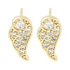 Brass Micro Pave Clear Cubic Zirconia Studs Earring EJEW-S217-G18-1