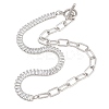 304 Stainless Steel Pave Clear Cubic Zirconia Tennis Chain Paperclip Chain Necklaces with OT Clasps NJEW-D326-02P-5