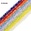 8 Strands 8 Colors Faceted Bicone Glass Beads Strands EGLA-FP0001-06-1