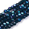 Electroplate Opaque Solid Color Glass Beads Strands EGLA-A034-P3mm-L07-1