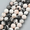 Natural Pink Zebra Jasper Beads Strands X-G-P231-01-10mm-4