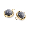 Rotatable Cat Eye Round Pendants KK-B157-37A-G-2
