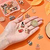30Pcs 15 Styles Thanksgiving Day Golden Tone Alloy Enamel Pendants ENAM-FS0002-03-6