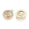 304 Stainless Steel Micro Pave Cubic Zirconia Charms STAS-N115-56G-2