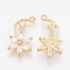 Brass Cubic Zirconia Pendants ZIRC-R015-120G-1