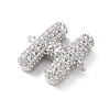 Brass Micro Pave Cubic Zirconia Letter Links KK-I717-04H-P-2