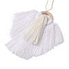 Angel Wood & Cotton Threads Pendant Decoration HJEW-JM02406-01-5